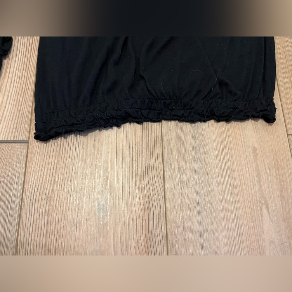 American Rag Black Ruffled Blouse - Picture 3 of 4
